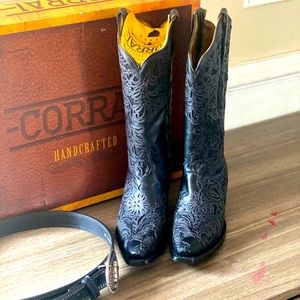 Corral boots and cavender’s belt